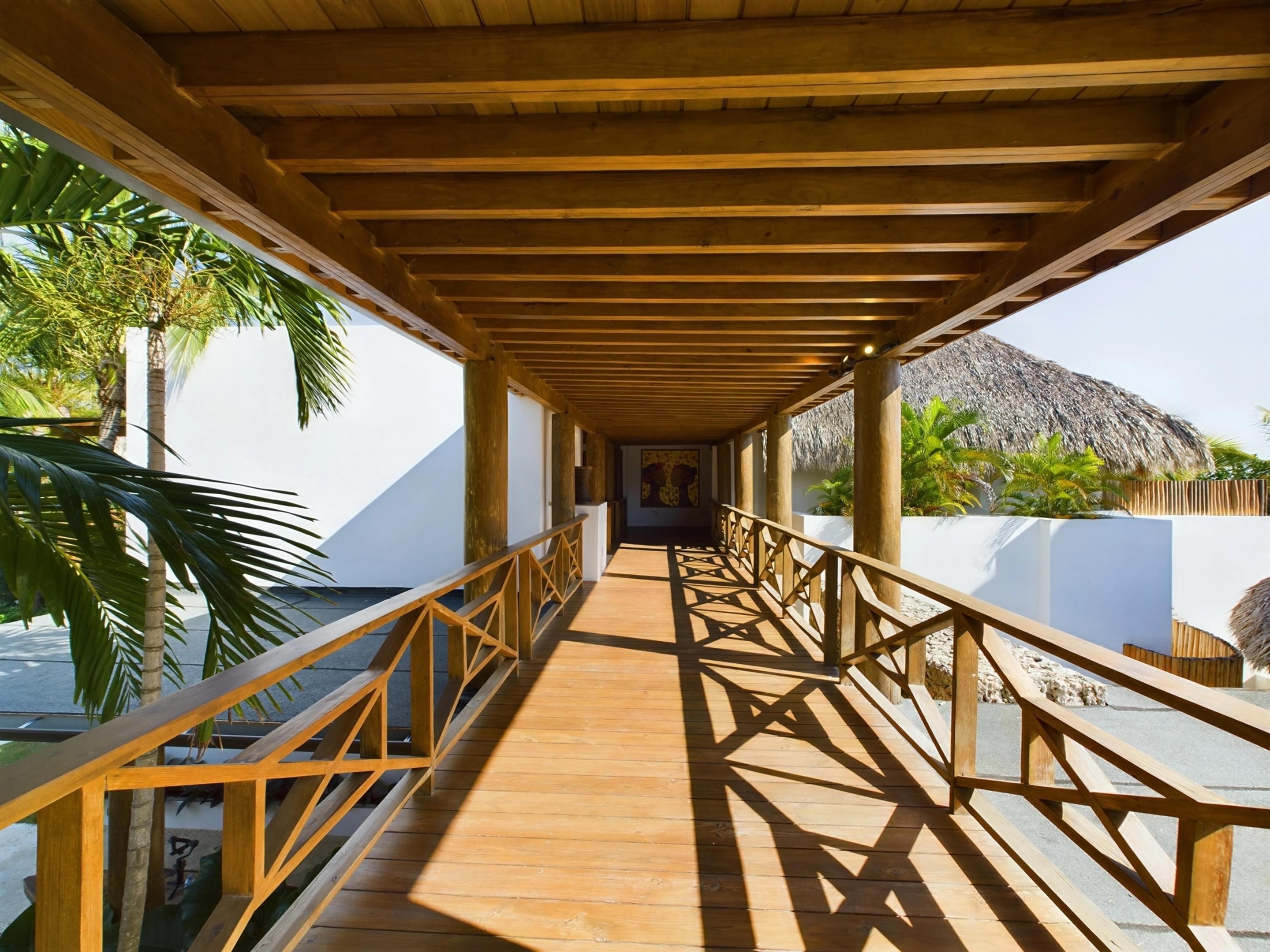 Covered walkway at a GolfLab villa